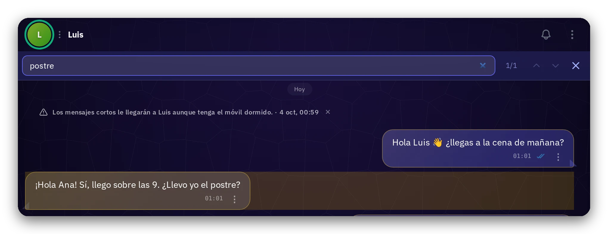 Búsqueda dentro de una conversación