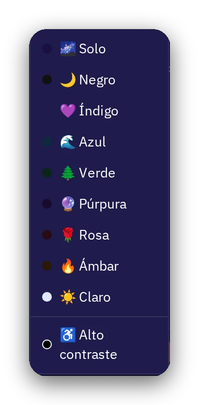 Menú de temas
