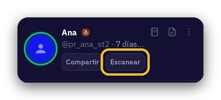 El botó Escanejar, a dalt a l'esquerra
