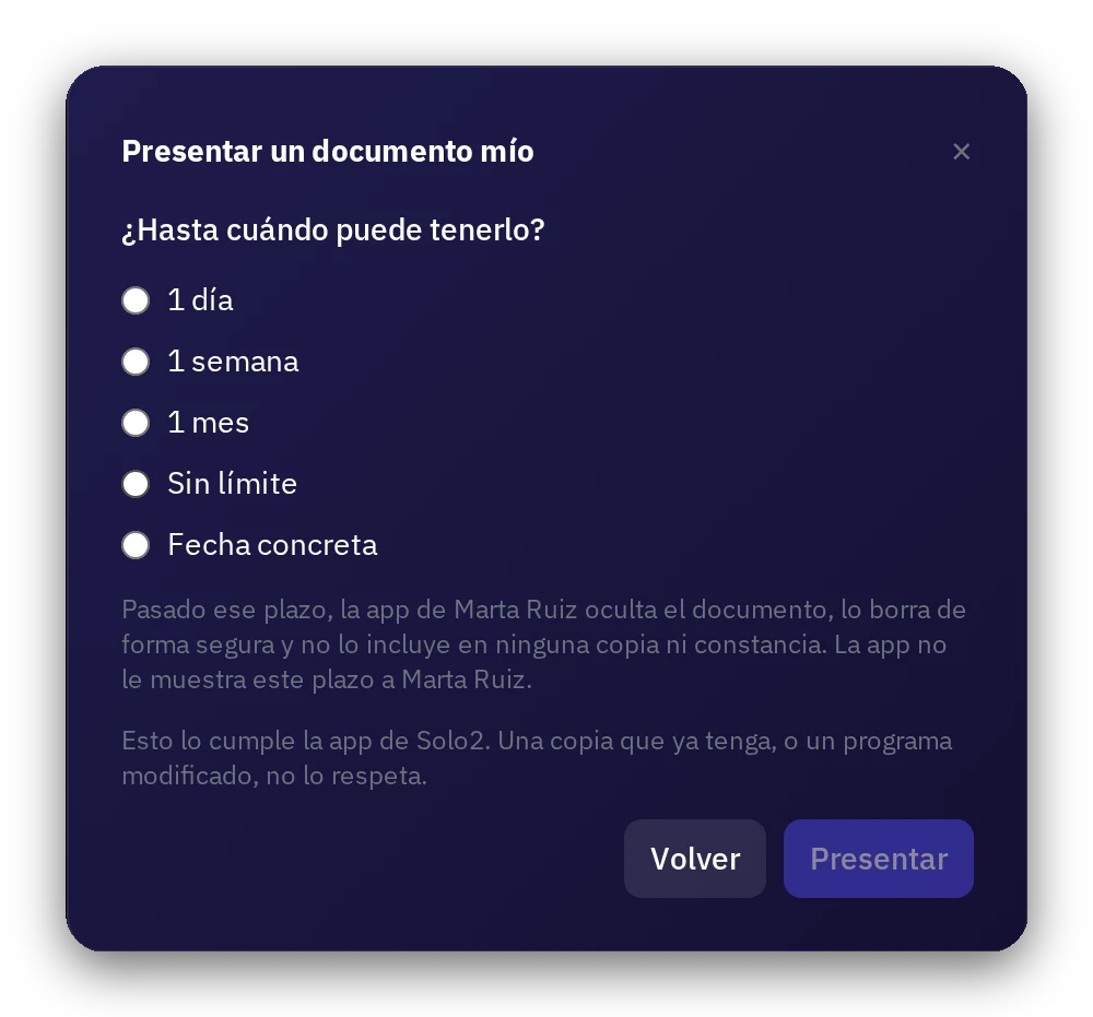 Elegir hasta cuándo puede tenerlo el contacto